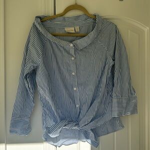 Chicos striped tie blouse, size 1
